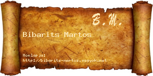 Bibarits Martos névjegykártya